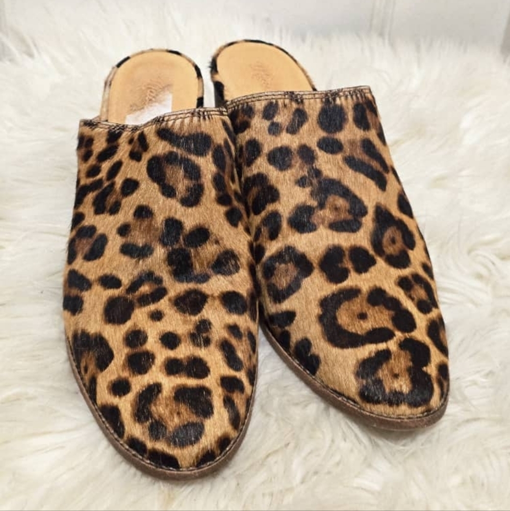 Madewell The Harper Mule Leopard Calf Hair Madewell Bethesda Row Size 9 - Picture 6 of 9